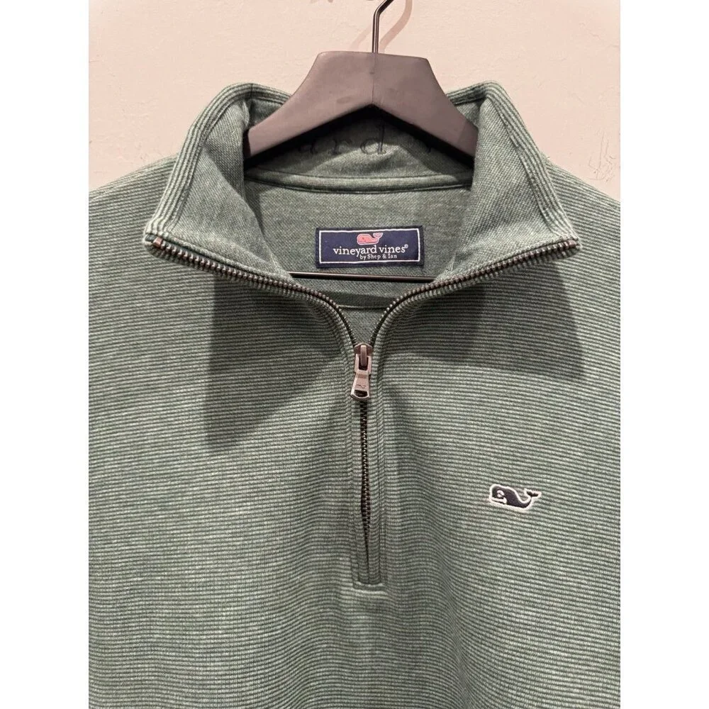 Vineyard Vines “Saltwater” Quarter-Zip Pullover. Size S, Green NWT